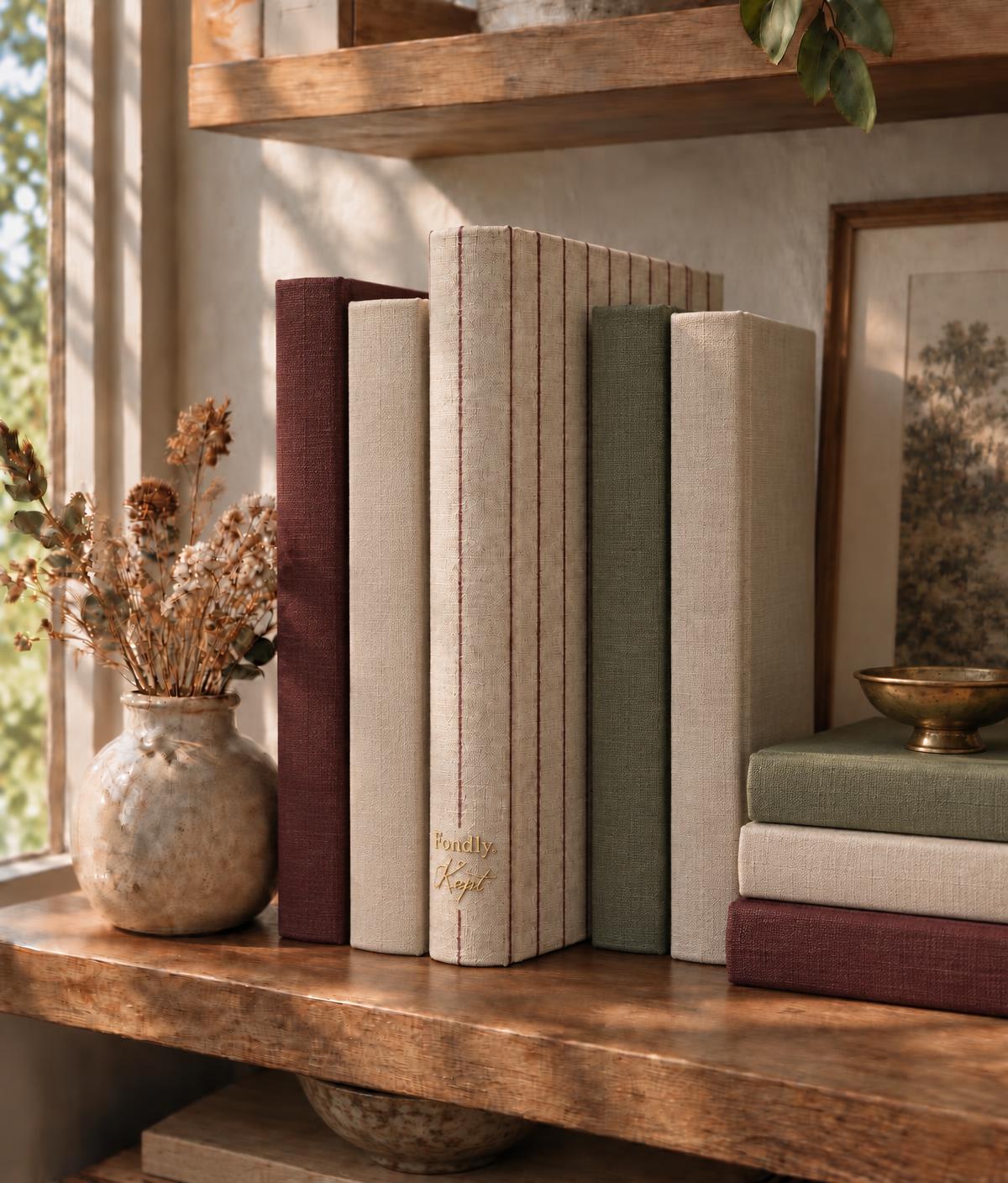 Fondly Kept on a curated shelf of linen books